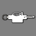 Key Clip W/ Key Ring & Fish Symbol (Religious) Key Tag